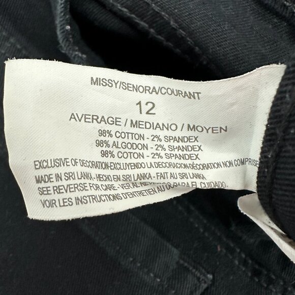 Gloria Vanderbilt Amanda Straight Leg Women's size 12 Black Denim Jeans - Picture 4 of 5